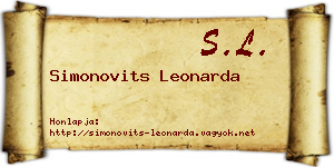 Simonovits Leonarda névjegykártya